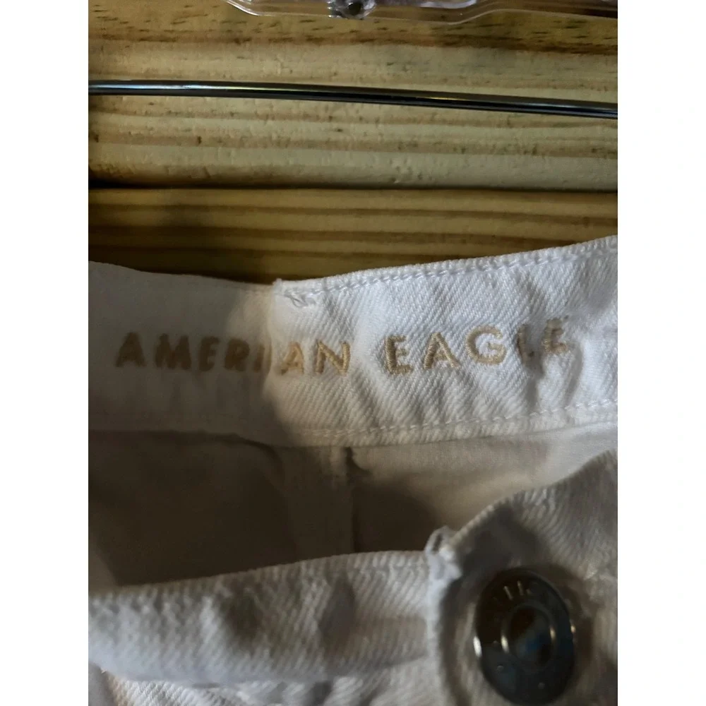 American‎ Eagle Outfitters Women White High Waisted Mom Jeans Size 7 - Picture 6 of 8